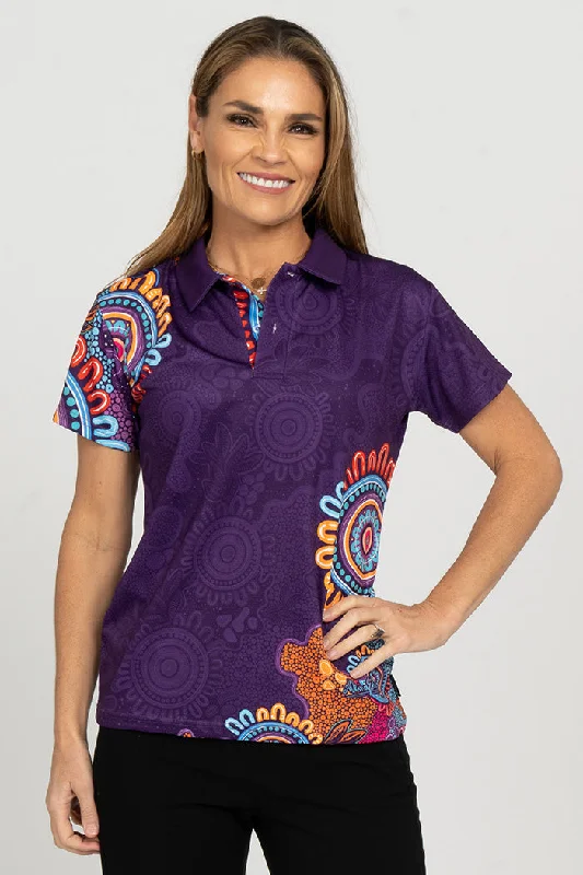 Celebration Purple Bamboo Essence Women's Fitted Polo Shirt Polo shirt women’s with collar