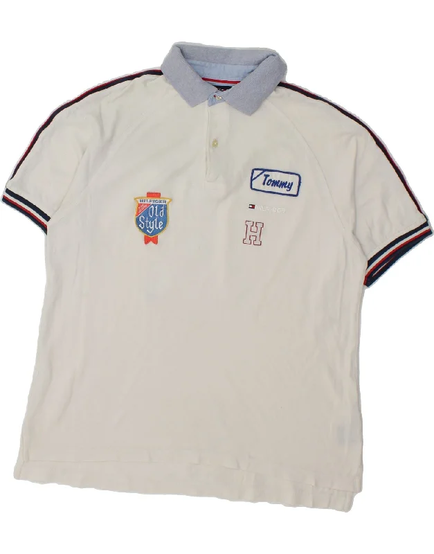 TOMMY HILFIGER Mens Graphic Polo Shirt Medium White CottonWomen’s light polo shirt fit