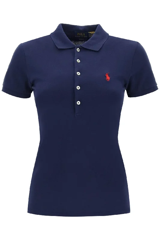 Julie Slim Fit Five Button Polo Shirt Polo shirt women’s with pattern