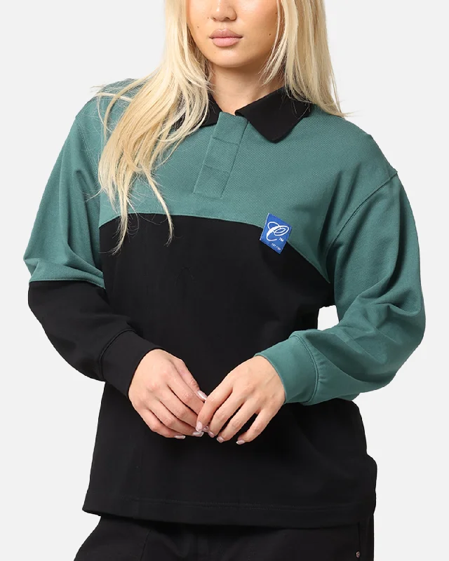 Carre Block Rugby Polo Shirt Green/BlackElegant women’s polo shirt wear