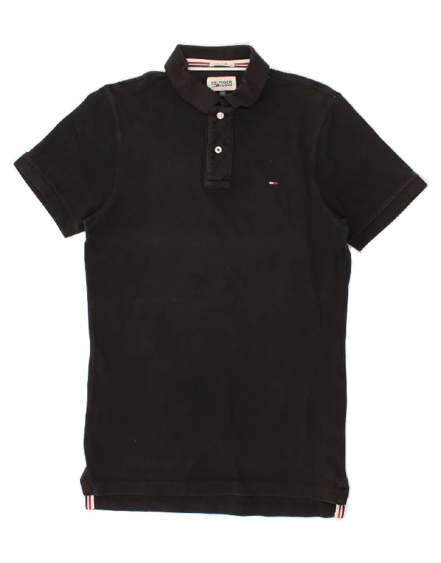 TOMMY HILFIGER Mens Polo Shirt Small Black CottonPolo shirt women’s chic style