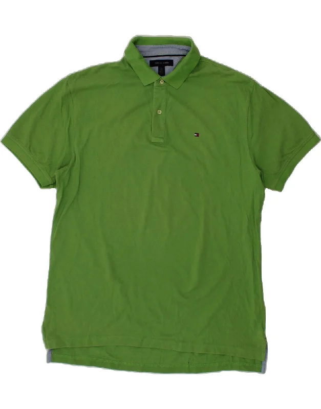 TOMMY HILFIGER Mens Polo Shirt XL Green CottonWomen’s soft polo shirt style