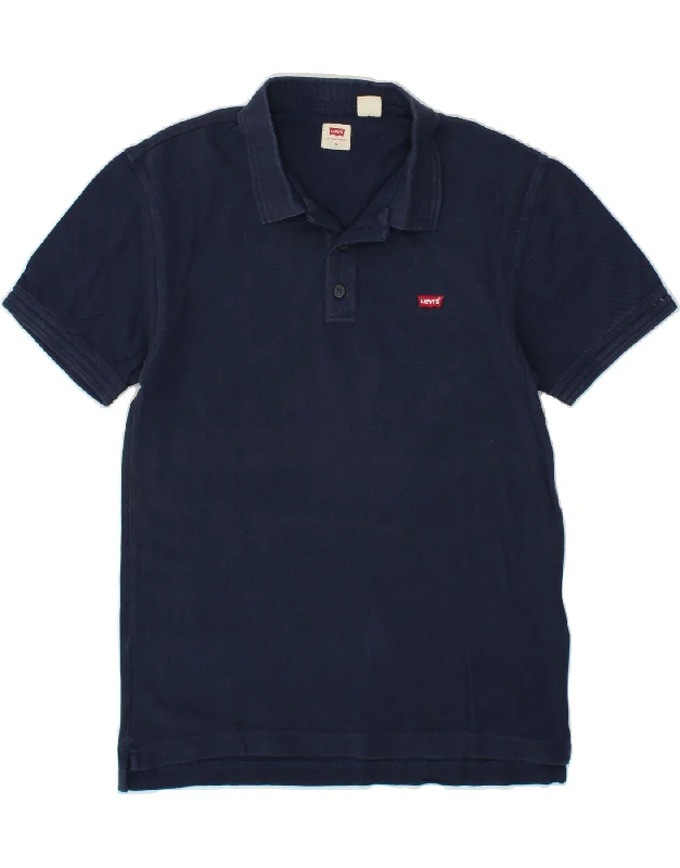 LEVI'S Mens Polo Shirt Small Navy Blue CottonTrendy striped women’s polo shirt