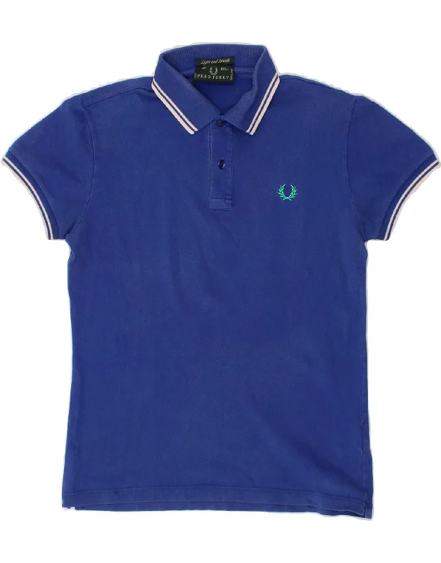 FRED PERRY Mens Light and Stretch Polo Shirt Medium Blue CottonWomen’s short sleeve polo fit