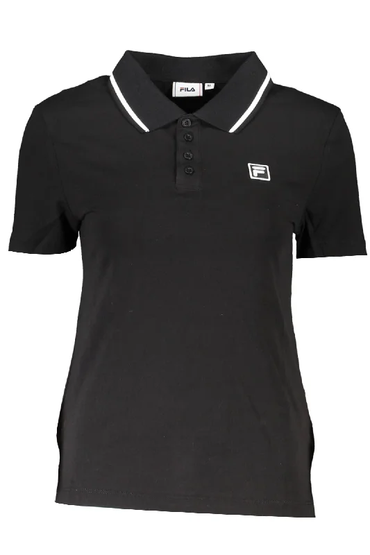 Black Cotton Women Polo Shirt Women’s chic polo shirt fit