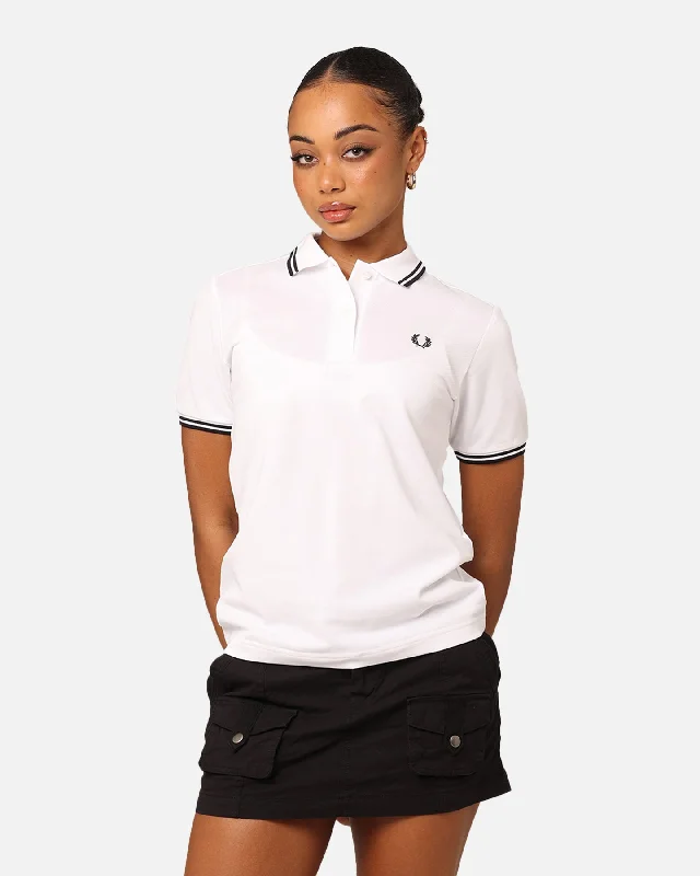 Fred Perry Women's The Twin Tipped Polo Shirt White/BlackWomen’s stylish polo shirt wear