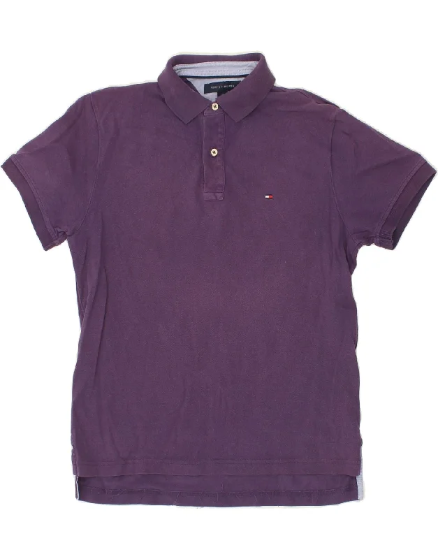 TOMMY HILFIGER Mens Polo Shirt Small Purple CottonWomen’s polo top style