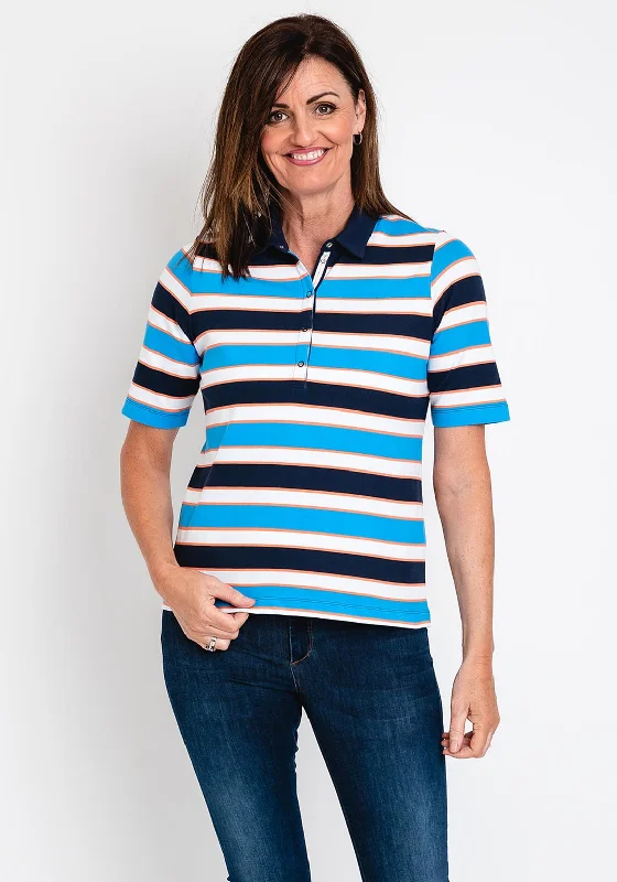 Rabe Striped Polo Shirt, MultiWomen’s polo shirt for everyday