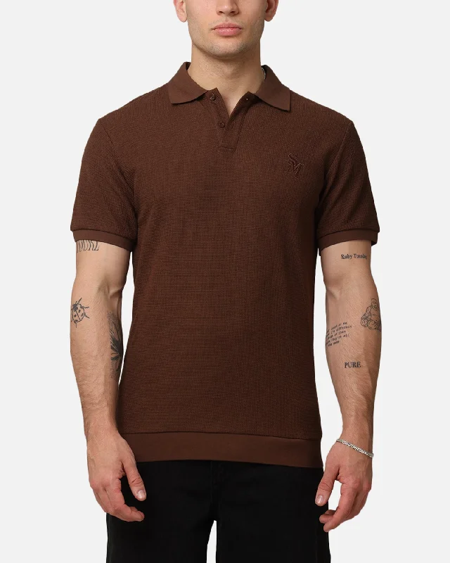 Saint Morta Waffle Polo Shirt Chocolate BrownWomen’s polo shirt for beach