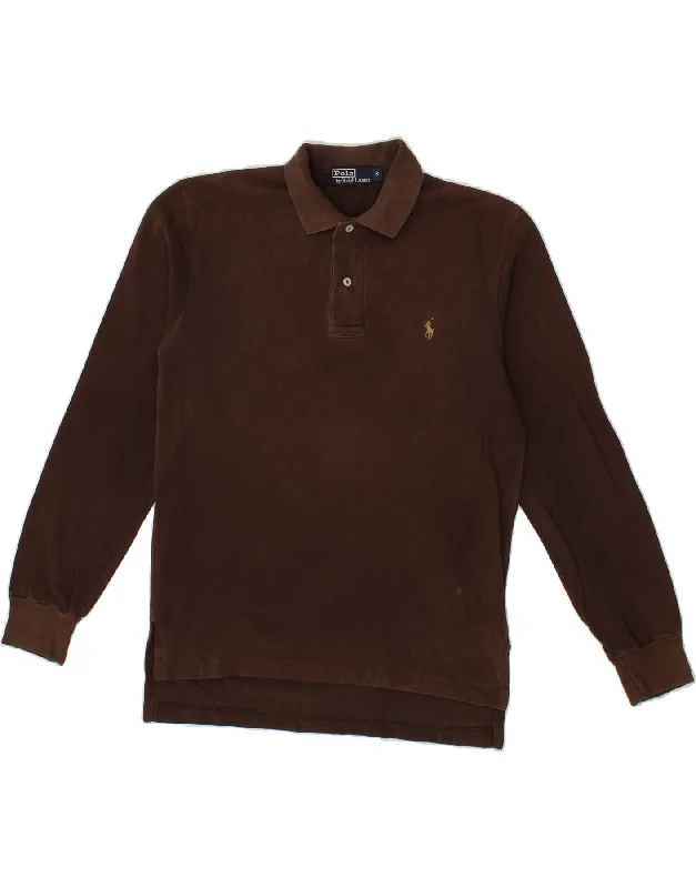 POLO RALPH LAUREN Mens Long Sleeve Polo Shirt Small Brown CottonStylish women’s polo shirt look