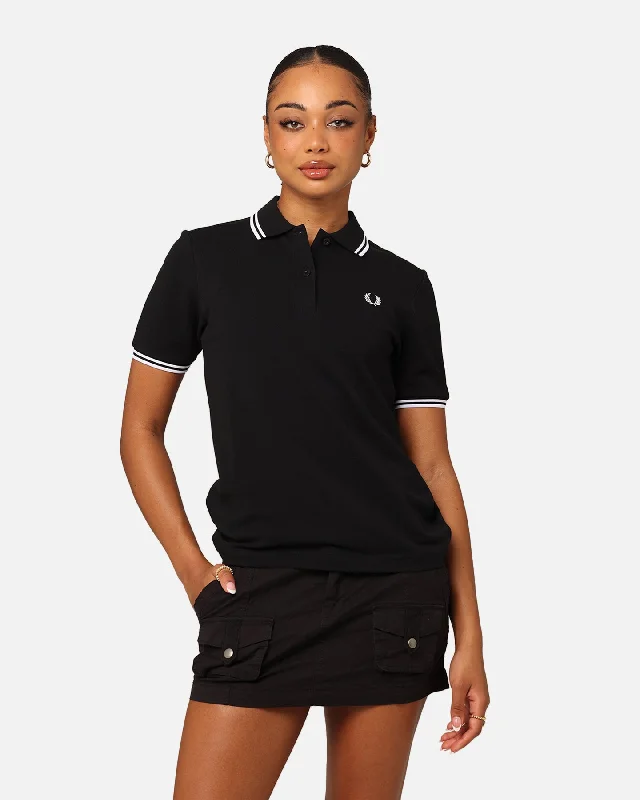 Fred Perry Women's The Twin Tipped Polo Shirt Black/WhitePolo shirt with pattern