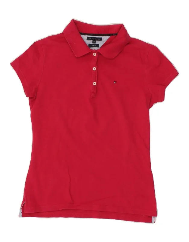 TOMMY HILFIGER Womens Slim Fit Polo Shirt UK 12 Medium Red CottonPolo shirt women’s summer design