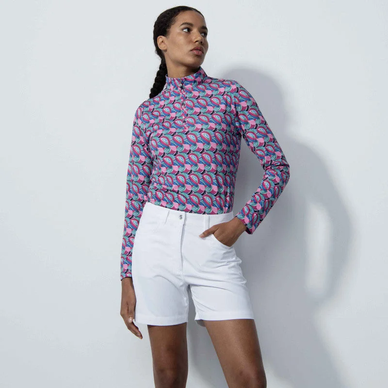 Daily Sports: Women's Marac Long Sleeve Polo Shirt - Multi Leaf Women’s printed polo shirt style