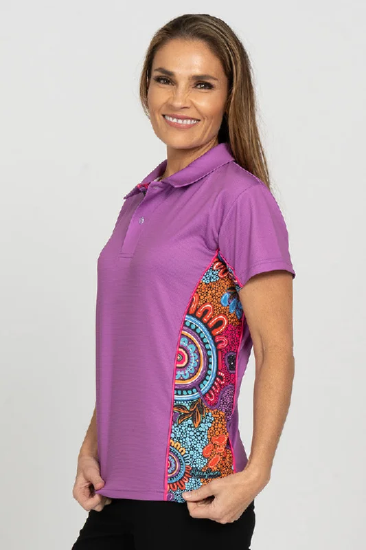 Celebration Purple Bamboo (Simpson) Women's Fitted Polo Shirt Women’s trendy polo shirt casual