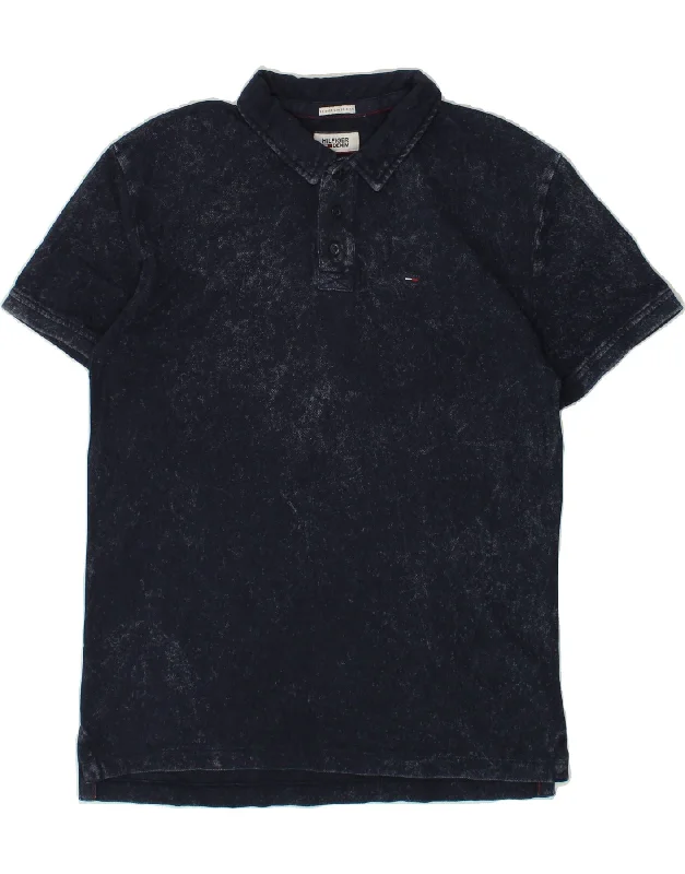 TOMMY HILFIGER Mens Indigo Polo Shirt Medium Navy BlueWomen’s comfy polo shirt trendy