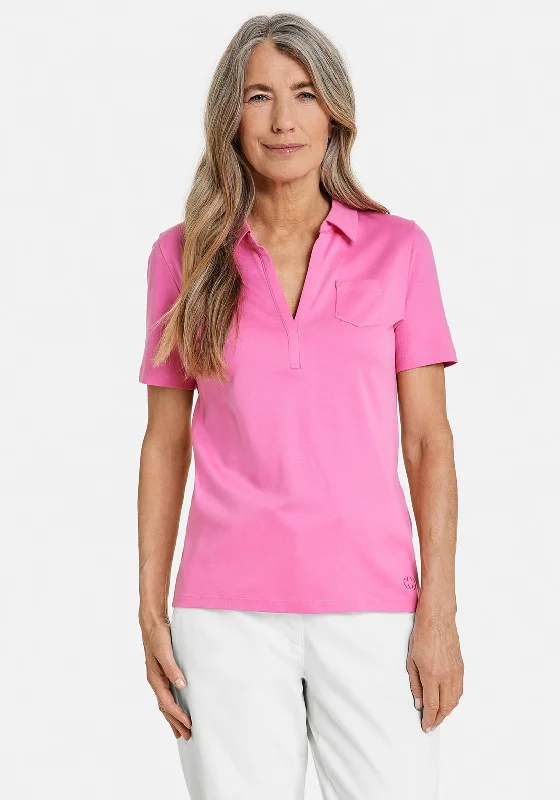 Gerry Weber Patch Pocket Polo Shirt, PinkCasual women’s polo style