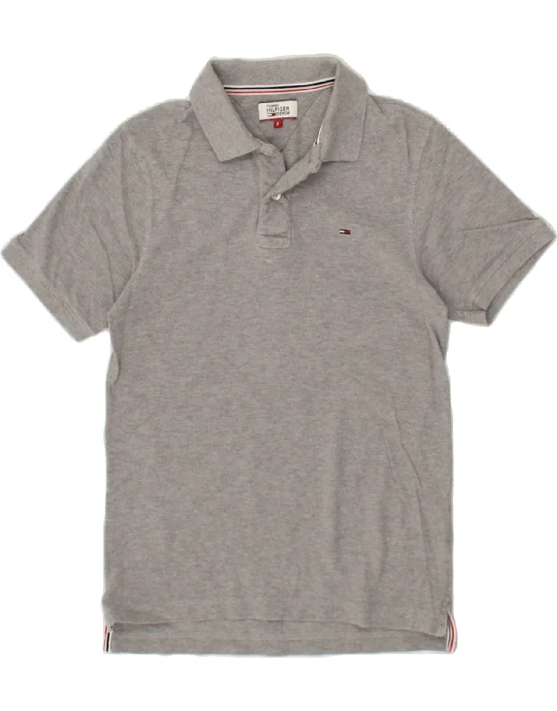 TOMMY HILFIGER Mens Polo Shirt Small Grey CottonStylish polo shirts for work