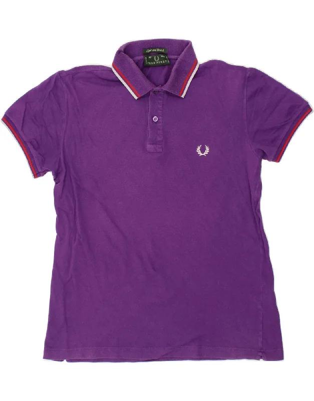 FRED PERRY Mens Light and Stretch Polo Shirt Medium Purple CottonWomen’s short polo shirt style