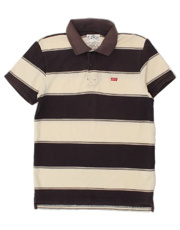 LEVI'S Mens Classic Fit Polo Shirt Small Black Striped CottonPolo shirt women’s short sleeve