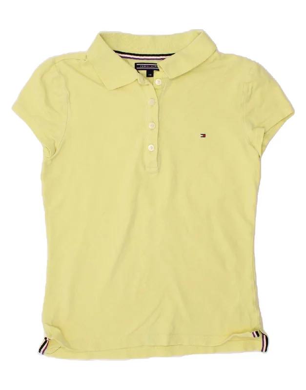 TOMMY HILFIGER Girls Polo Shirt 9-10 Years Yellow CottonStylish polo shirts for women