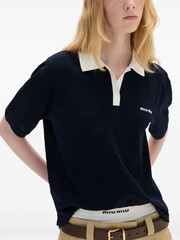 MIU MIU - Women Piqué Polo ShirtComfortable polo shirts women’s fashion