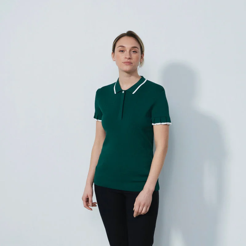 Daily Sports: Women's Awara Knit Short Sleeve Polo Shirt - Green Polo shirt women’s with logo