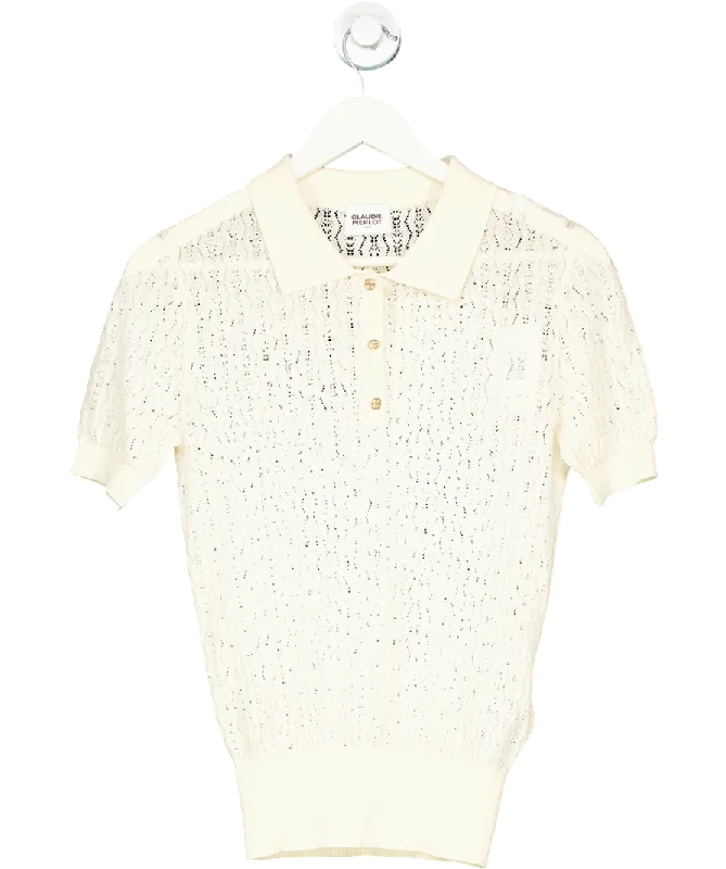 Claudie Pierlot White Polo Shirt UK 6 Polo shirt women’s with design