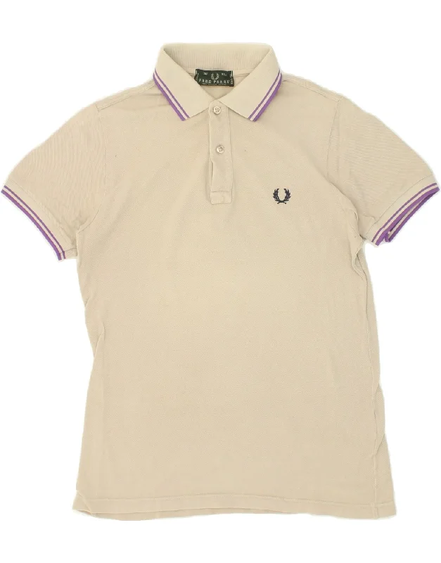 FRED PERRY Mens Polo Shirt Small Beige CottonWomen’s embroidered polo shirt fit