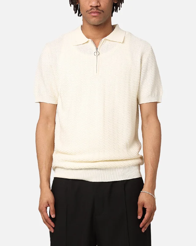 XXIII Herringbone Quater Zip Polo Shirt CreamPolo shirt for women