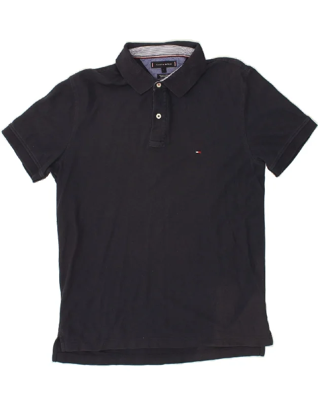 TOMMY HILFIGER Mens Polo Shirt Large Navy Blue CottonWomen’s comfortable polo shirts trendy