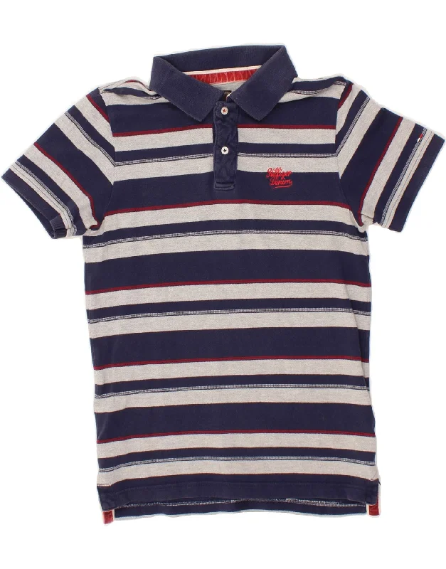 TOMMY HILFIGER Mens Polo Shirt Medium Navy Blue Striped CottonWomen’s comfy polo shirt design