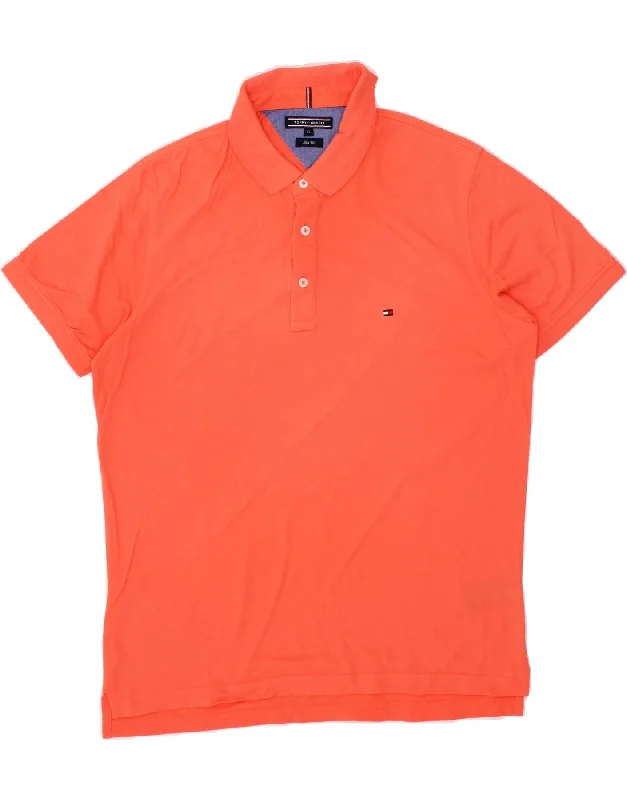 TOMMY HILFIGER Mens Slim Fit Polo Shirt XL Orange CottonClassic polo shirt women