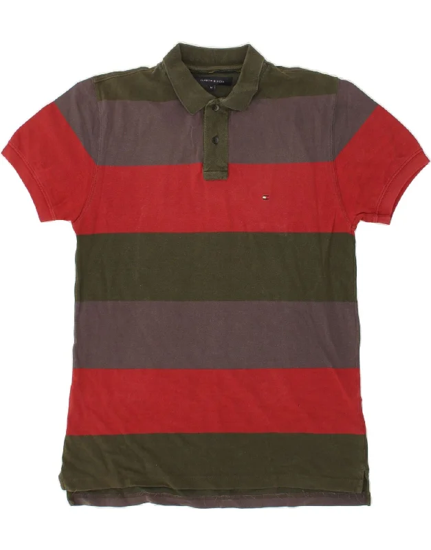 TOMMY HILFIGER Mens Polo Shirt Medium Multicoloured Colourblock CottonWomen’s modern polo shirt style