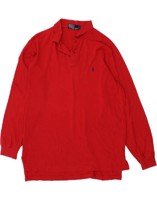 POLO RALPH LAUREN Mens Long Sleeve Polo Shirt Large Red CottonWomen’s comfortable polo shirt set