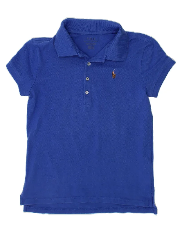 POLO RALPH LAUREN Girls Polo Shirt 8-9 Years Medium Blue CottonPolo shirt for sports