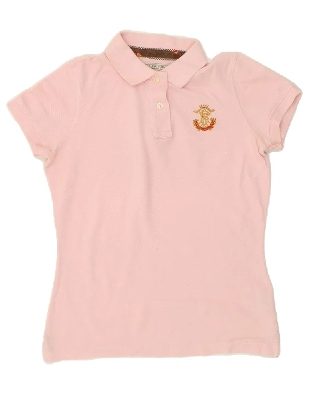 RALPH LAUREN Womens Graphic Polo Shirt UK 12 Medium Pink CottonComfortable women’s polo shirt design