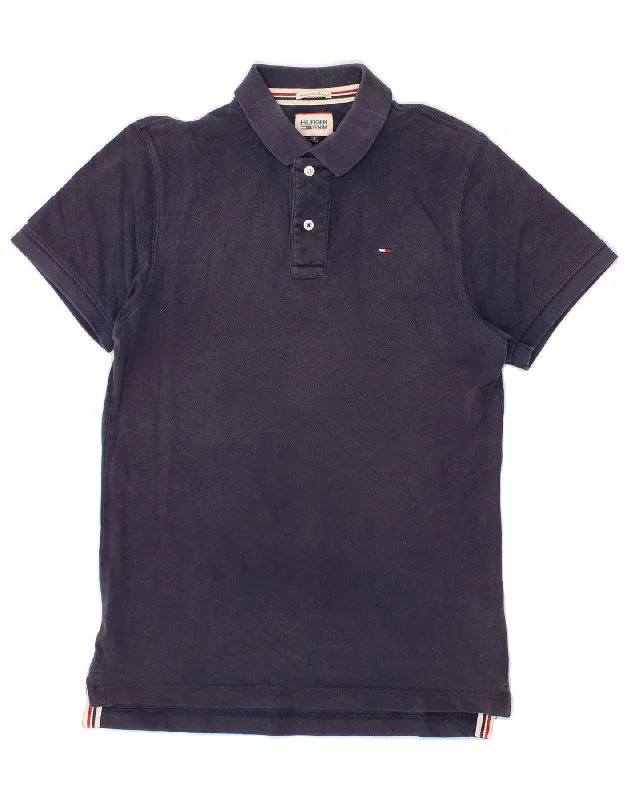 TOMMY HILFIGER Mens Polo Shirt Small Navy Blue CottonClassic women’s polo shirt look