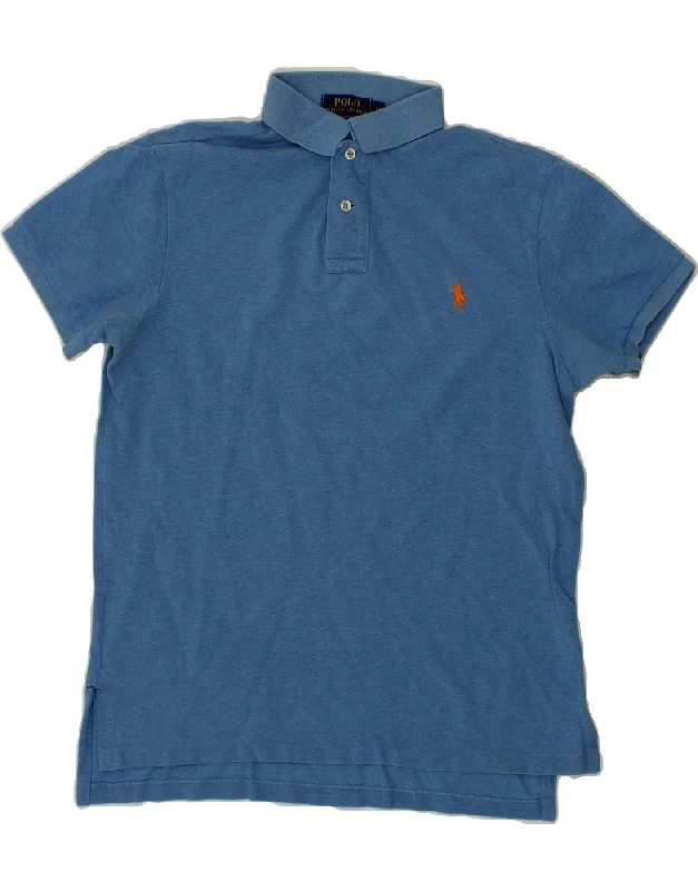 POLO RALPH LAUREN Mens Custom Fit Polo Shirt Medium Blue CottonPolo shirt for summer