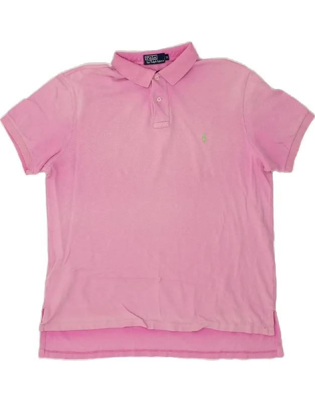 POLO RALPH LAUREN Mens Custom Fit Polo Shirt XL PinkPolo shirt with logo