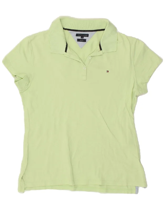 TOMMY HILFIGER Womens Slim Fit Polo Shirt UK 18 XL Green CottonStylish casual polo shirt