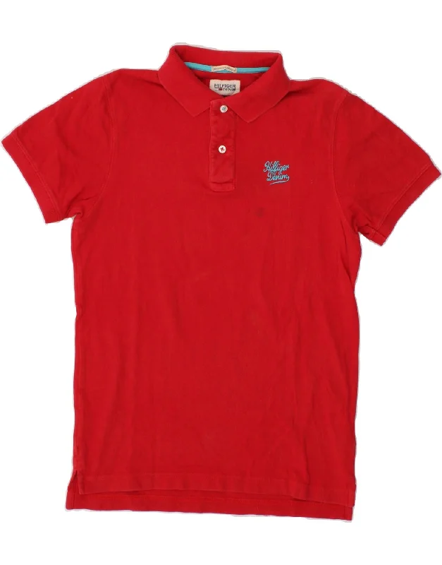 TOMMY HILFIGER Mens Polo Shirt Small Red CottonWomen’s cotton polo shirt trendy