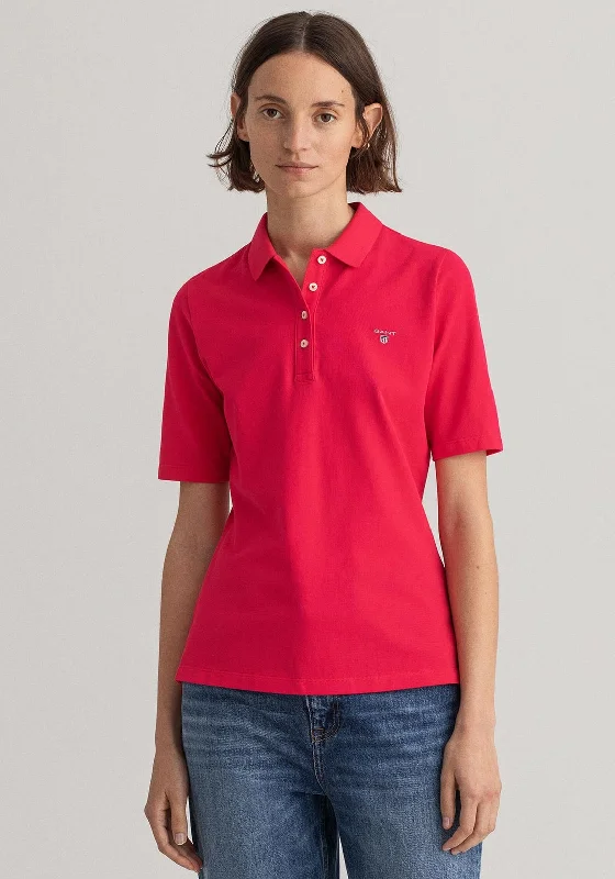 GANT Womens Pique Original Polo Shirt, Sunset PinkChic polo shirt women’s wear