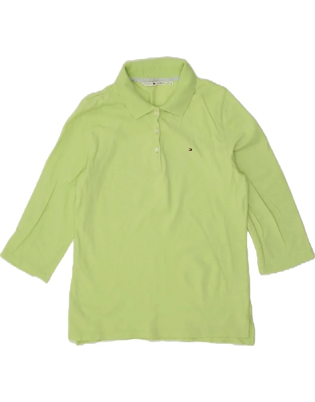 TOMMY HILFIGER Womens 3/4 Sleeve Polo Shirt UK 18 XL Green CottonWomen’s short polo shirt look