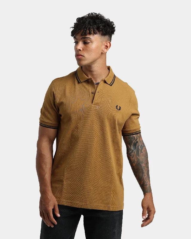 Fred Perry Twin Tipped Polo Shirt Dark CaramelCasual polo shirts for women