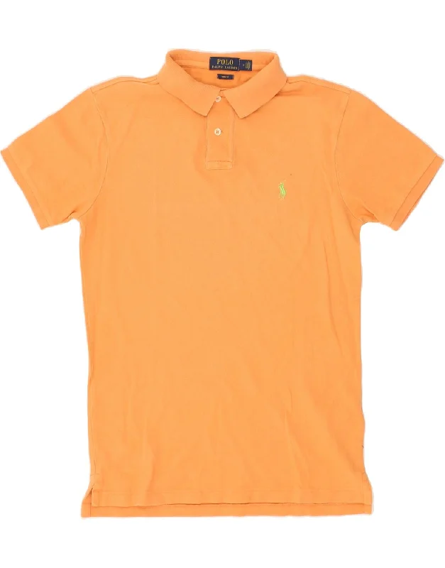 POLO RALPH LAUREN Mens Slim Fit Polo Shirt Medium Orange CottonWomen’s premium polo shirt fit