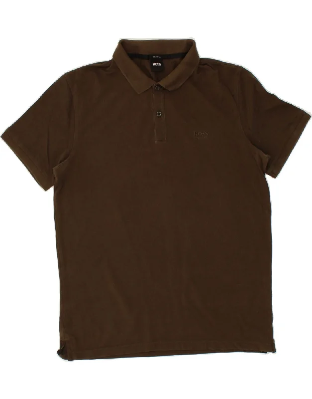 HUGO BOSS Mens Polo Shirt Medium Brown CottonAffordable women’s polo shirt