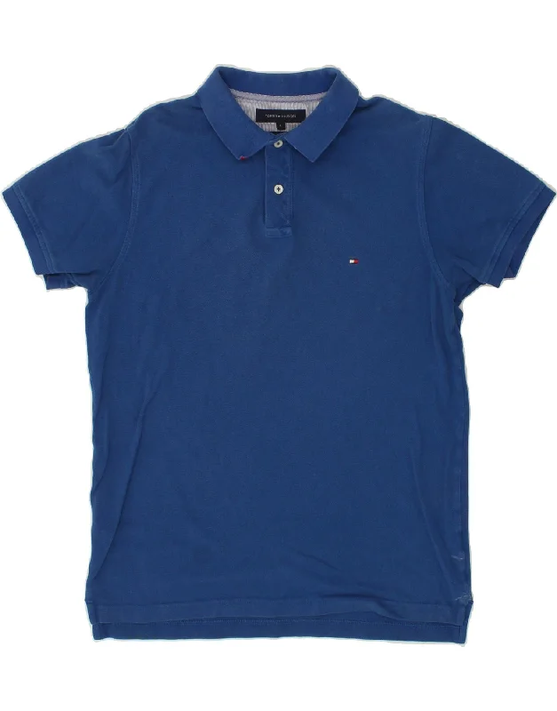 TOMMY HILFIGER Mens Slim Fit Polo Shirt Large Blue CottonPolo shirt women’s stylish casual