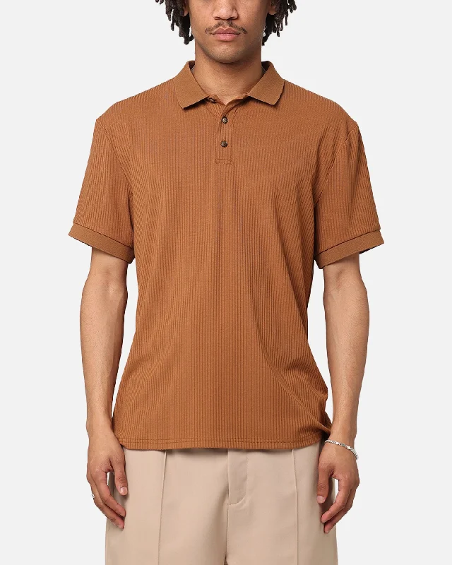 XXIII Luis Rib Polo Shirt BrownWomen’s solid color polo shirt