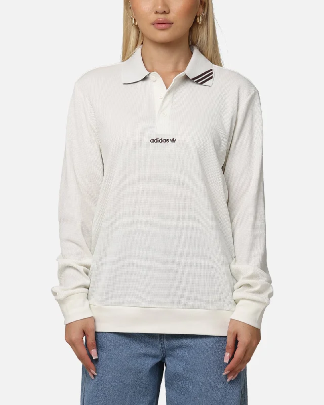 Adidas Long Sleeve Polo Shirt Off WhiteWomen’s slim polo shirt casual