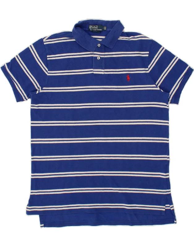 POLO RALPH LAUREN Mens Regular Fit Polo Shirt Large Navy Blue StripedWomen’s embroidered polo shirt style